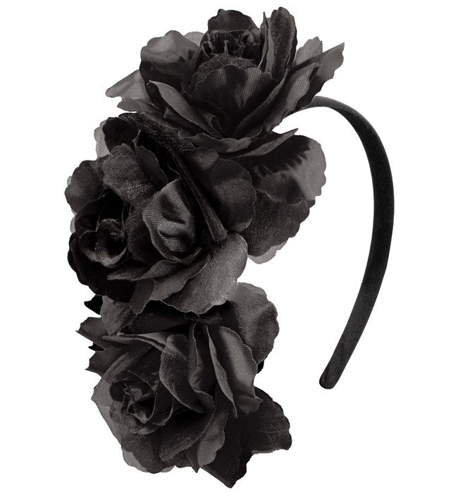 "BANDEAU 3 ROSES NOIRES "