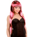"PERRUQUE FASHION RAYÉE NOIR ET ROSE" en boite