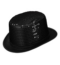 "HAUT DE FORME A PAILLETTES NOIR" 11 cm