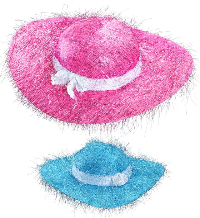 [0462E] "CHAPEAU FEMME AVEC LAME" assorti rose et azur