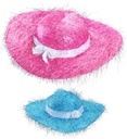 "CHAPEAU FEMME AVEC LAME" assorti rose et azur