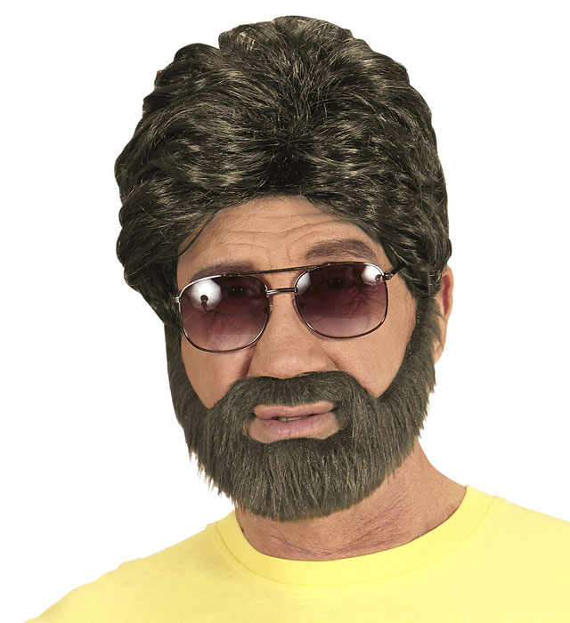 [04655] "PERRUQUE ET BARBE PLAYER" brune - en boite