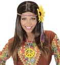 "PERRUQUE HIPPIE AVEC TOUR DE TETEMULTICOLORE ET TOURNESOL" CHATAIN - EN SACHET