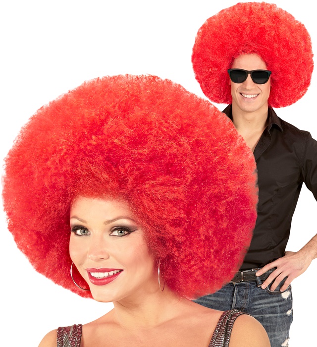 [04676] "PERRUQUE ROUGE EXTRAVOLUME AFRO" top qualité - en sachet