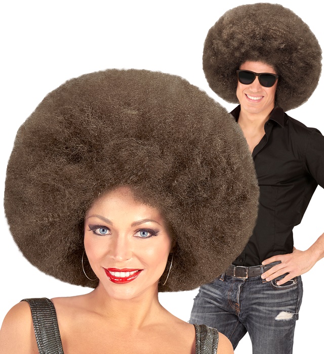[04683] "PERRUQUE CAFE EXTRAVOLUME AFRO" top qualité - en sachet