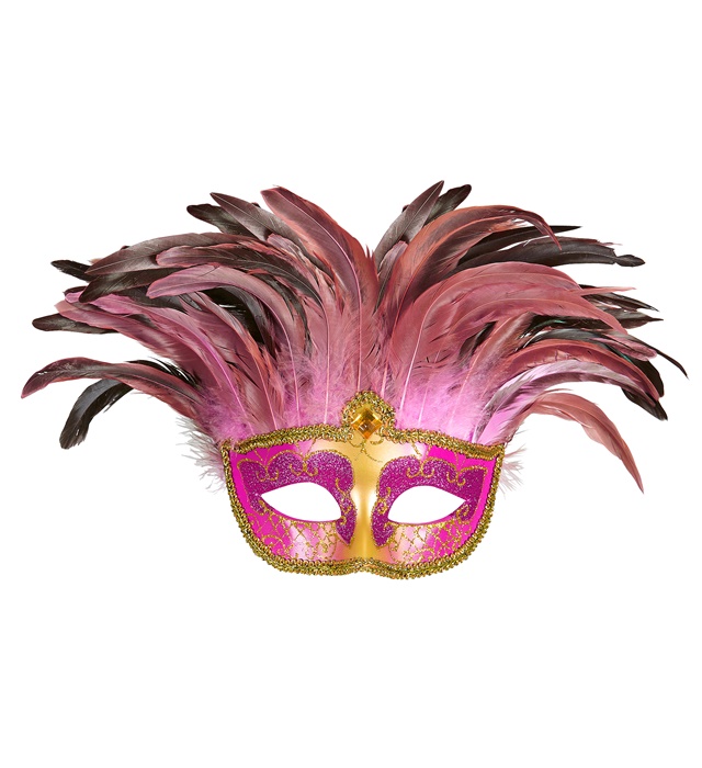 "MASQUE COMTESSE ROSE DECORé , PIERRES ET PLUMES"