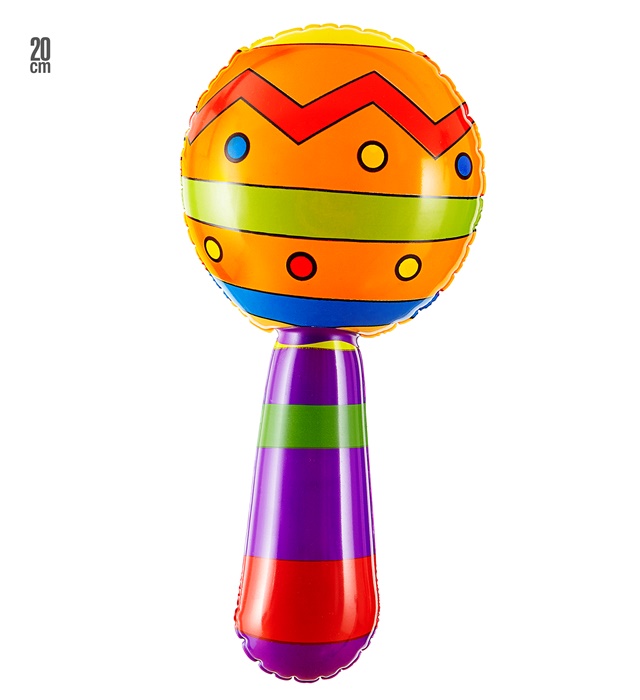 [04813] "MARACAS GONFLABLE AVEC CLOCHE" 20cm