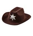 "CHAPEAU DE COW-BOY BRUN REALISTE AVEC ETOILE DE SHERIFF" taille enfant