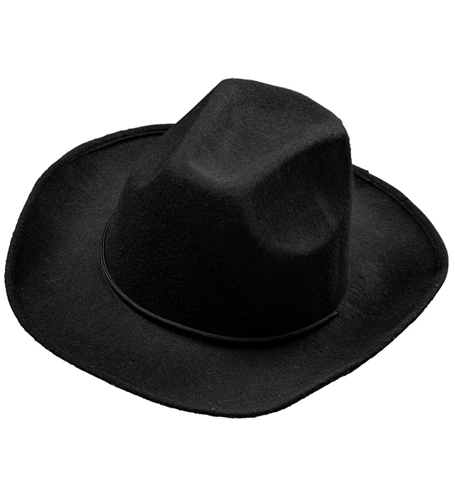 [0492T] "CHAPEAU DE COW-BOY NOIR REALISTE"