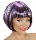 "PERRUQUE FASHION STRIÉE NOIR ET VIOLET" en sachet