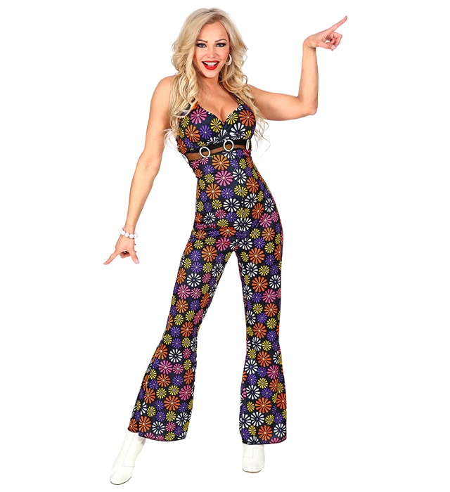 "THE 70s GROOVY STYLE - blue flowers" (combinaison)