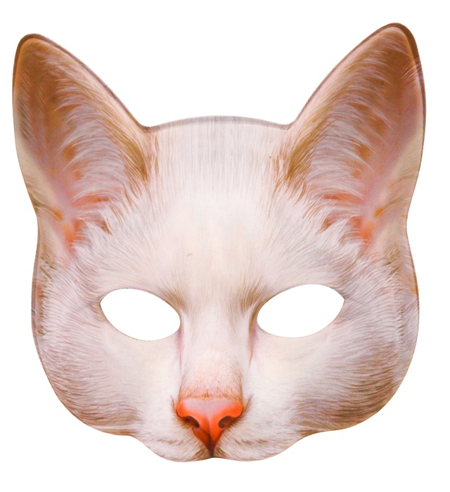 [05201] "MASQUE EN TISSU SANS MENTON CHAT"