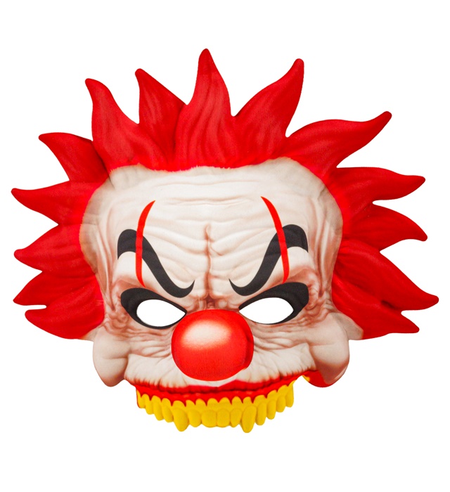 "MASQUE EN TISSU SANS MENTON CLOWN TUEUR"