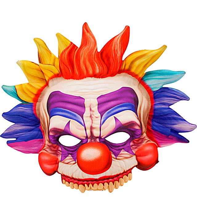 "MASQUE EN TISSU SANS MENTON CLOWN TUEUR"