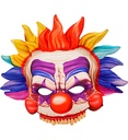"MASQUE EN TISSU SANS MENTON CLOWN TUEUR"