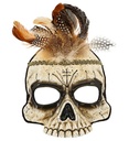 "MASQUE SANS MENTON CRANE VOODOO AVEC PLUMES" en plastique dur