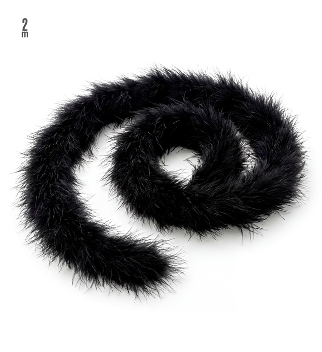 [0520B] "MARABOU DECORATIF" noir - 2 m