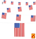 "GUIRLANDE DRAPEAU USA" - 6 m (taille drapeau 15x 20,5 cm) - retardateur de flamme