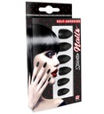 Set de "12 ONGLES STILETTO NOIRS AUTO-ADHESIFS"