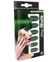 Set de "12 ONGLES EMERAUDES PAILLETES AUTO-ADHESIFS"