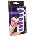 Set de "12 ONGLES VIOLETS PAILLETES AUTO-ADHESIFS"