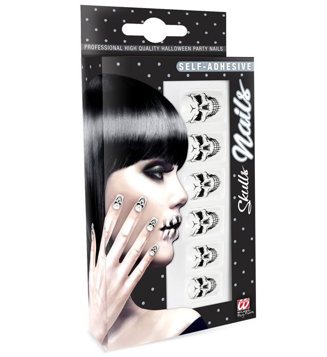 Set de "12 ONGLES CRANES AUTO-ADHESIFS"