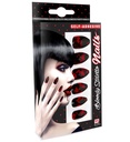Set de "12 ONGLES NOIRS SANGLANTS STILETTO AUTO-ADHESIFS"