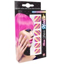 Set de "12 ONGLES NEON A RAYURES AUTO-ADHESIFS"