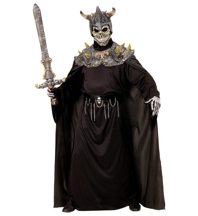 "MASQUE CRANE DE GUERRIER DE LA MORT AVEC ARMURE ET CAPE"