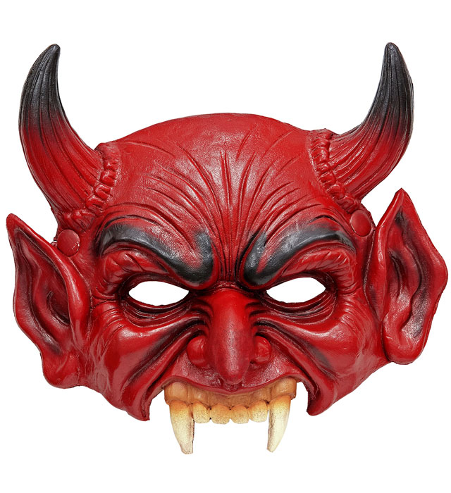[05392] "MASQUE DE DEMON EN MOUSSE DE LATEX SANS MENTON"