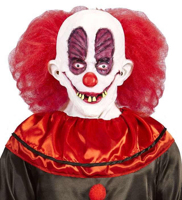"MASQUE DE CLOWN GOOFY AVEC CHEVEUX ET COU"