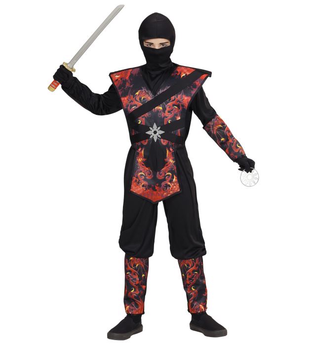 [05635] "DRAGON NINJA EN FLAMMES" (combinaison avec armure, masque) (116 cm / 4-5 Years)