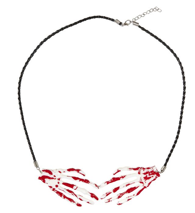 "COLLIER MAINS DE SQUELETTE SANGLANTES"