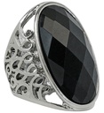 "BAGUE PIERRE NOIRE GOTHIQUE"