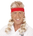 "BANDEAU ROUGE AVEC CHEVEUX BLONDSFRISES"