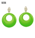Paire de "BOUCLES D'OREILLES VERTES NEON"