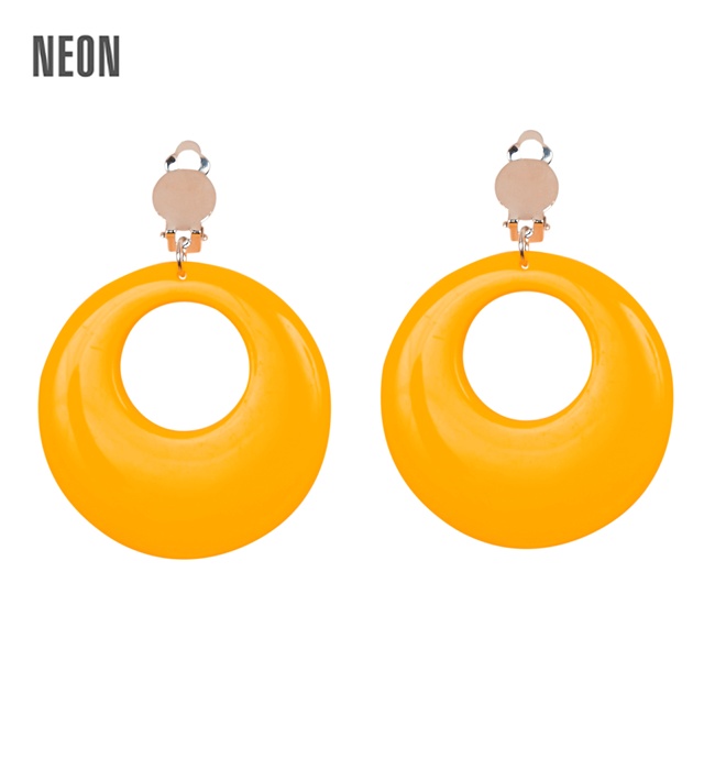 Paire de "BOUCLES D'OREILLES JAUNES NEON"