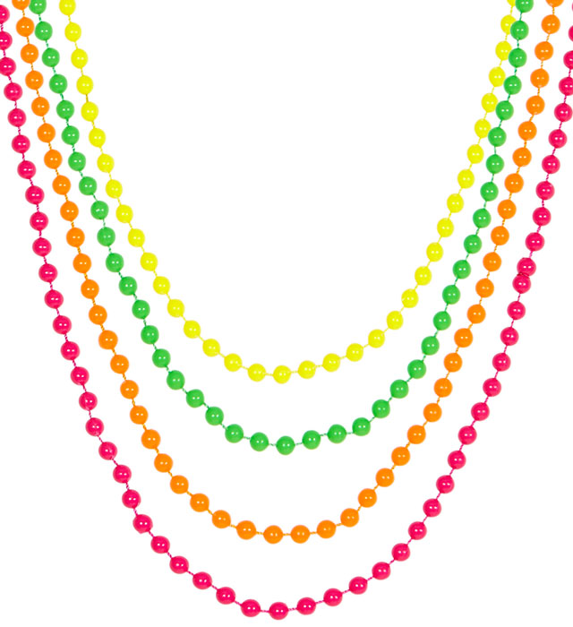[05843] Set de "4 COLLIERS DE PERLES NEON"