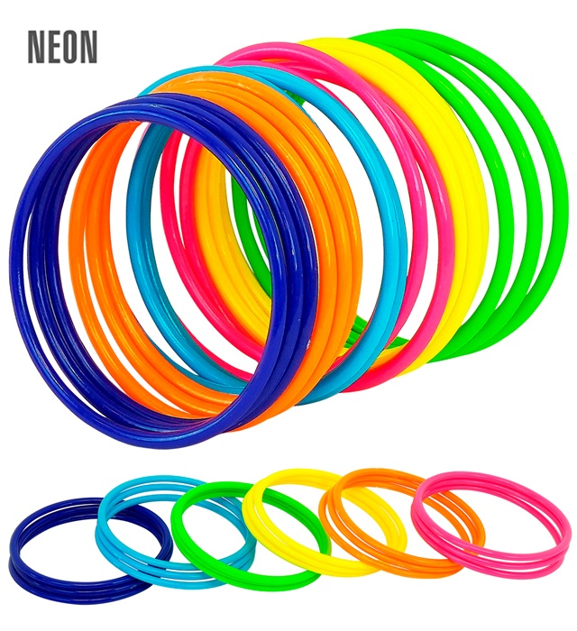 [05844] Set de "18 BRACELETS CREOLES MULTICOLORS"