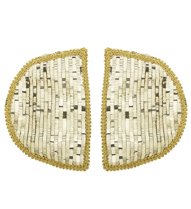 [05919] "PAIRE D' EPAULETTES A PAILLETTES DOREES"