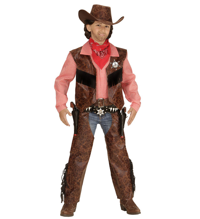[01905] "COW-BOY" (chemise avec gilet, chaps, chapeau) (116 cm / 4-5 Years)