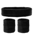 "SET BANDEAUX NOIRS ANTI TRANSPIRANT" (bandeau et 2 bracelets)