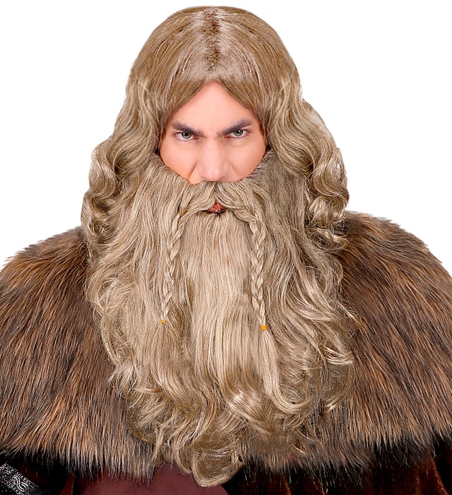 [06345] "PERRUQUE VIKING AVECE BARBE ET MOUSTACHE" en boite