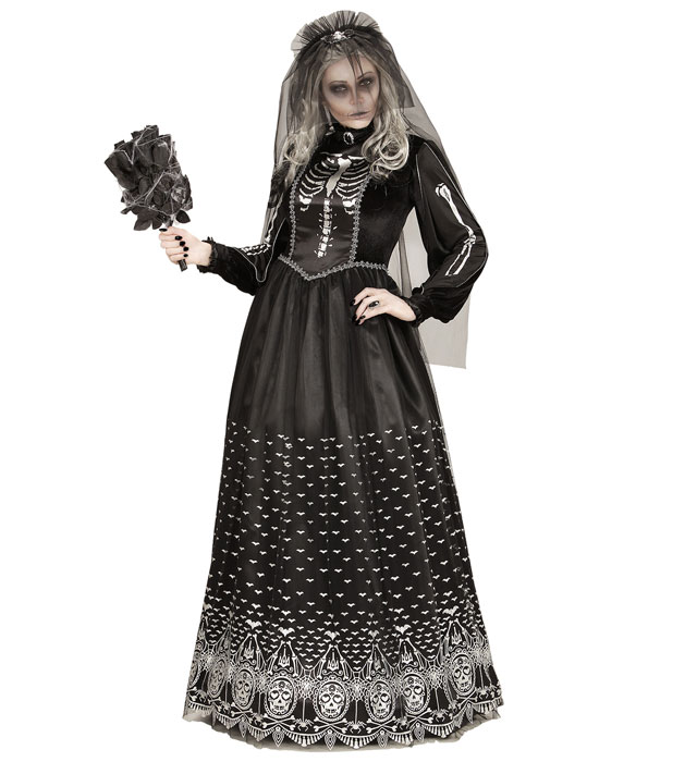 "MARIEE SQUELETTE" (robe avec jupon crinoline, voile mariée)