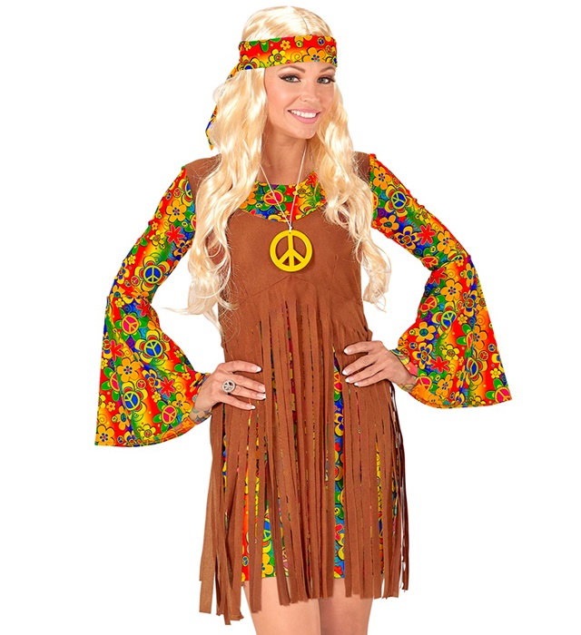 "FILLE HIPPPIE" (robe avec veston,bandeau, collier peace& love)