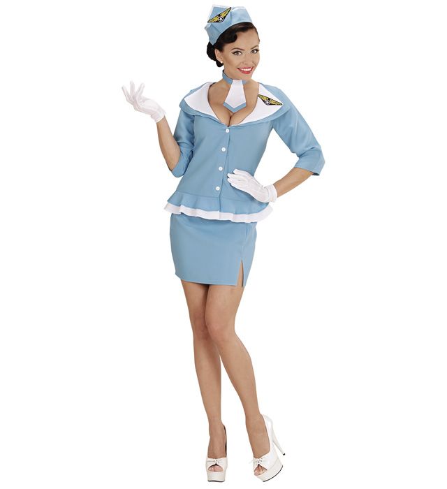 "HOTESSE RETRO" (veste, jupe, cravate, chapeau)