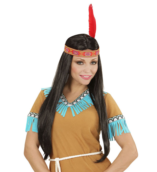 "PERRUQUE INDIENNE AVEC BANDEAU ETPLUME" en sachet