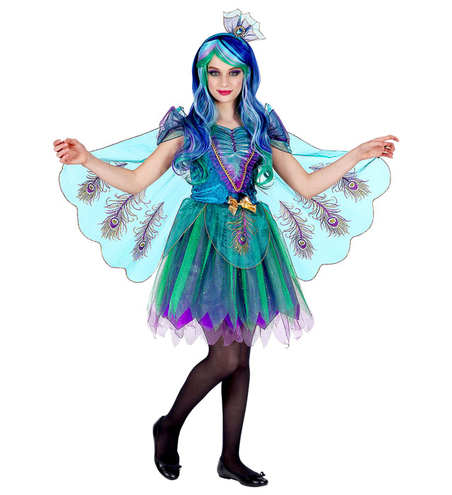 "PAON" (robe avec des voiles de queue de paon, casque)