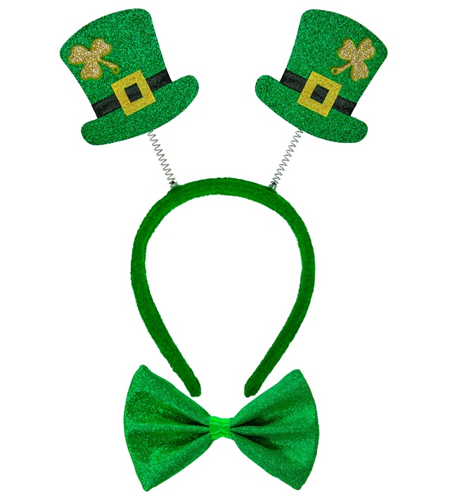 "SET SAINT PATRICK" (serre-tête mini-chapeau  & n ud papillon)