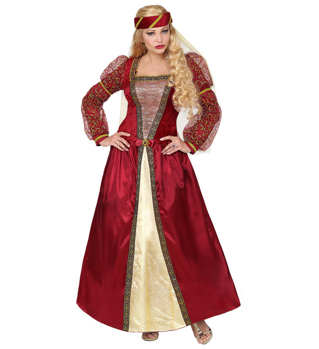 "PRINCESSE MEDIEVALE" (robe avec jupon crinoline, bandeau avec voile)